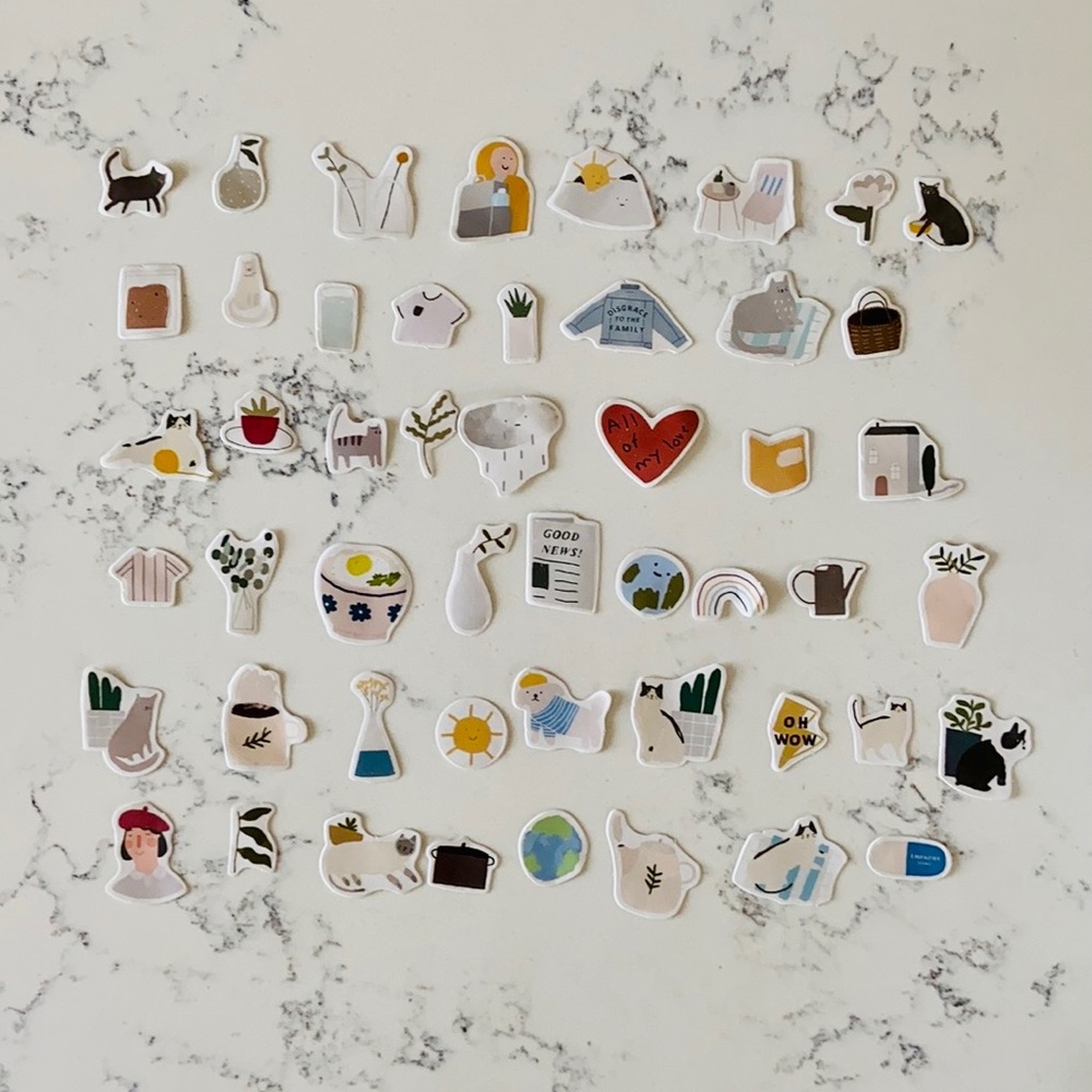 50 Minimalist Random Pattern Stickers